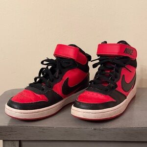 Nike Kids Black and Red High-Top Sneakers